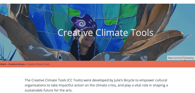 Julie's Bicycle Creative Climate Tools - howtoesg.org