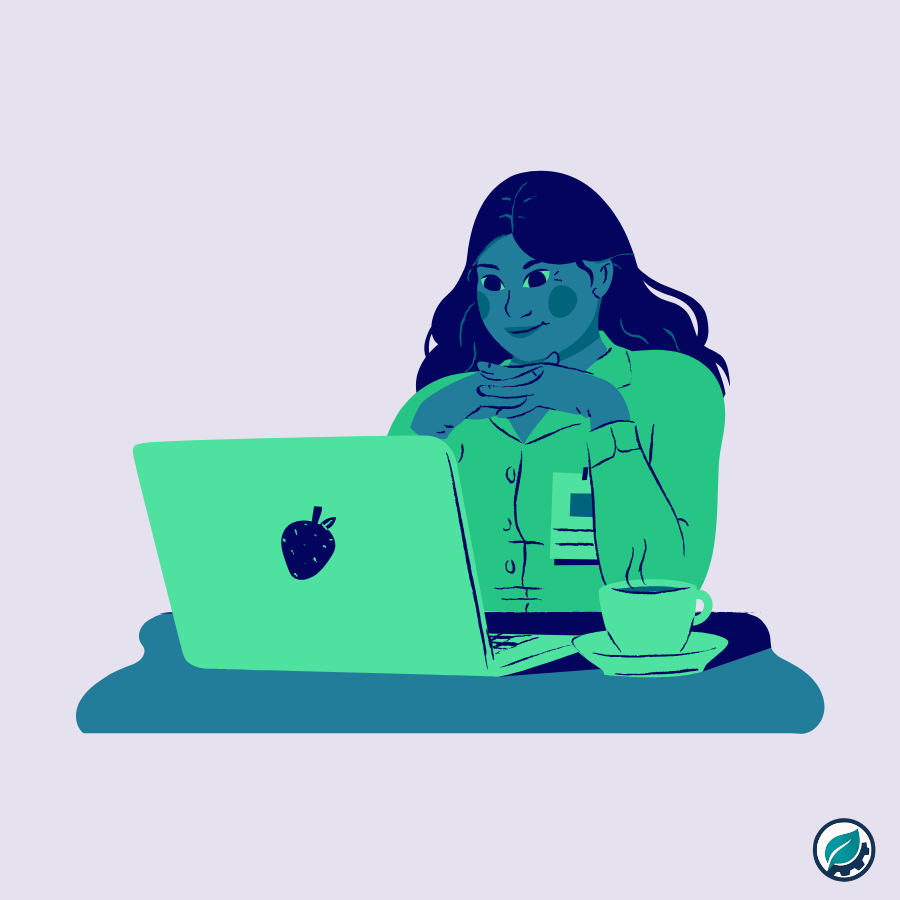 A head of sustainability reviewing her sustainability checklist